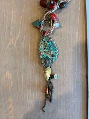 Fun flirty necklace fashion statement piece natural details distressed look